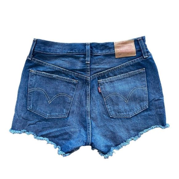 Levi's Premium 501 High Rise Jean Shorts Silver Lake Distressed Sz 28 NWT - Picture 9 of 15
